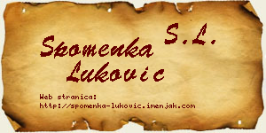 Spomenka Luković vizit kartica